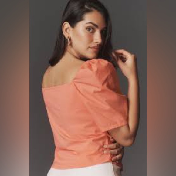 BNWT BY ANTHROPOLOGIE PUFF-SLEEVE WRAP TOP - Picture 4 of 6